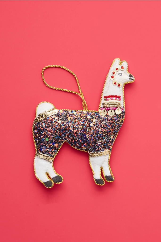 Triangle of Bears Glitter Llama Ornament