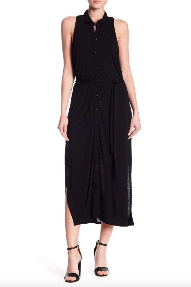 H By Bordeaux Belted Maxi Shirtdress