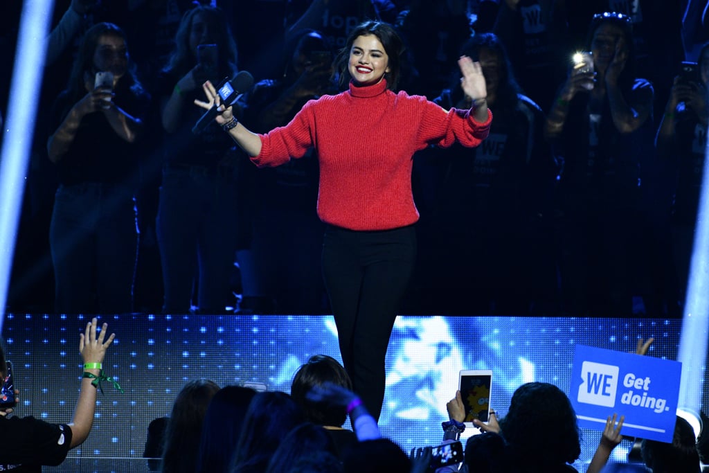 Selena Gomez's Red Sweater on WE Day 2018