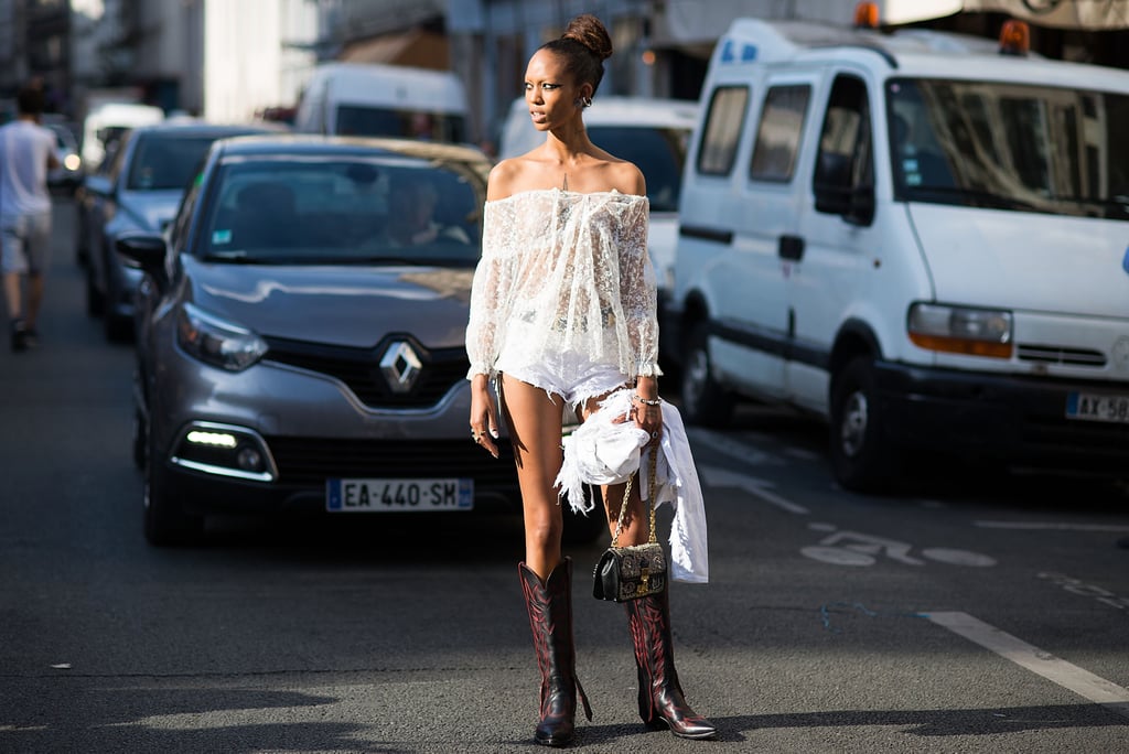 Cowboy boots were made for pairing with pretty peasant tops.