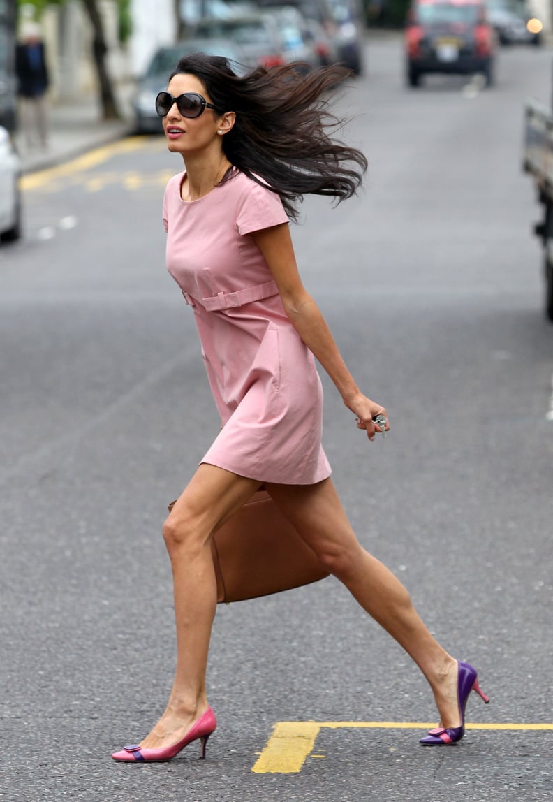Amal's Pink Cap-Sleeve Dress