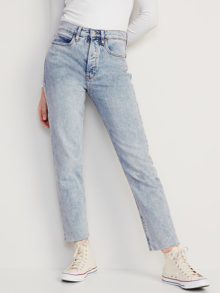 Ankle Cropped Jeans: Old Navy Extra High-Waisted Button-Fly Sky-Hi