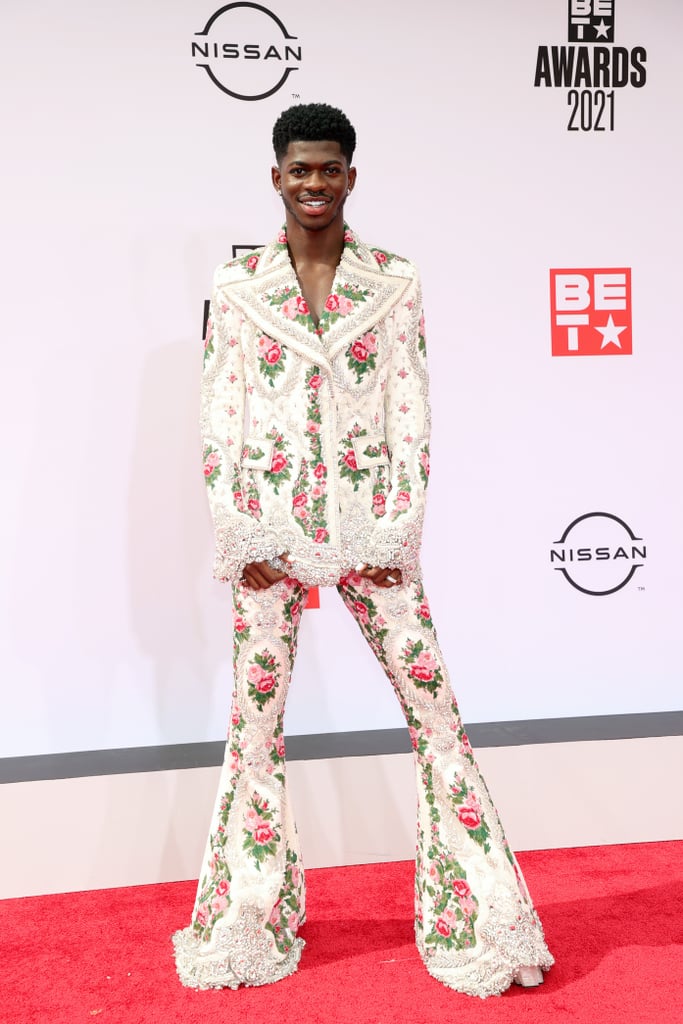 Lil Nas X Changes From a Dress to Pantsuit at the BET Awards