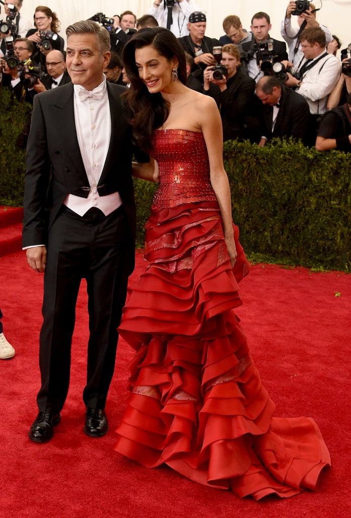Amal and George Clooney at the Met Gala 2015