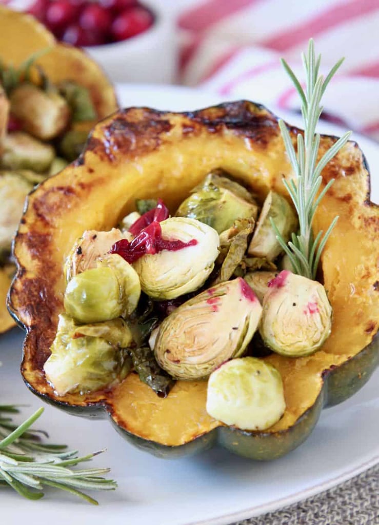 Cranberry Brussels Sprout Stuffed Acorn Squash