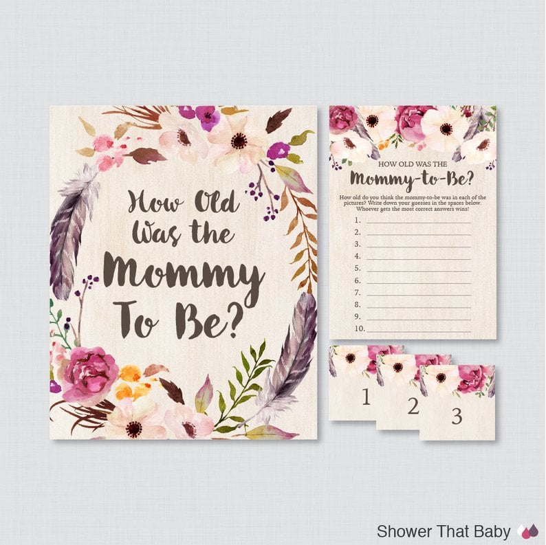 How Old Was the Mommy-to-Be Printable Game