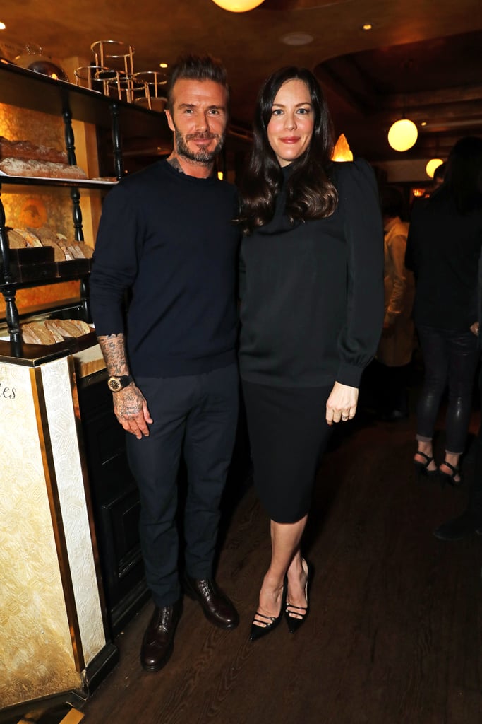 . . . David Gardner and Liv Tyler! Beckham and Gardner have been close friends for years, and Tyler and Gardner welcomed their son, Sailor, in February 2015 and wasted no time in naming the former soccer star as his godfather.