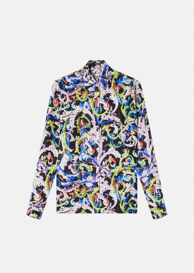 Versace Baroccoflage Print Silk Shirt