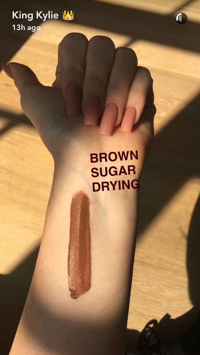 Swatch of Kylie Lip Kit in Brown Sugar