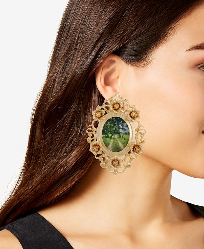 INC Home by Areeayl Gold Tone Garden Frame Earrings Macy s