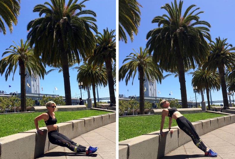 Triceps Dips Into Reverse Plank