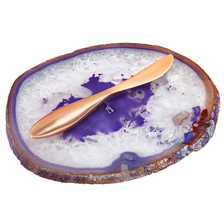 RabLabs Cheese Plate and Rose Gold Spreader Set (85) Geode and