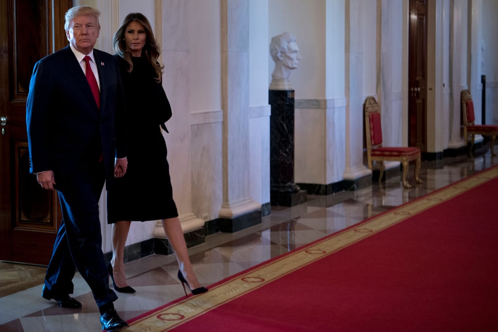 Melania Trump Black Dress With Big Sleeves