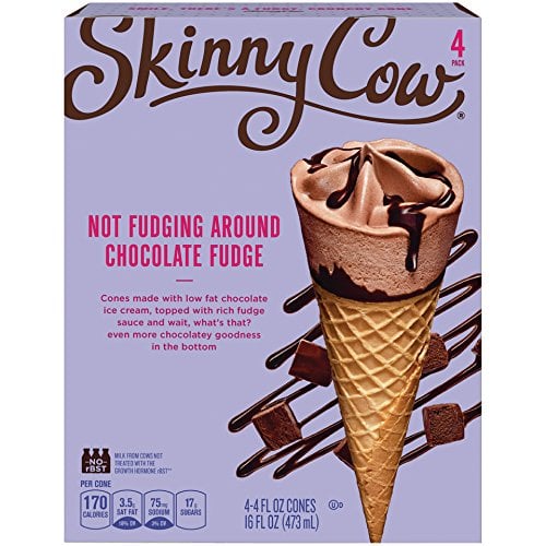 Skinny Cow Not Fudging Around Chocolate Fudge Low Fat Ice Cream Cones