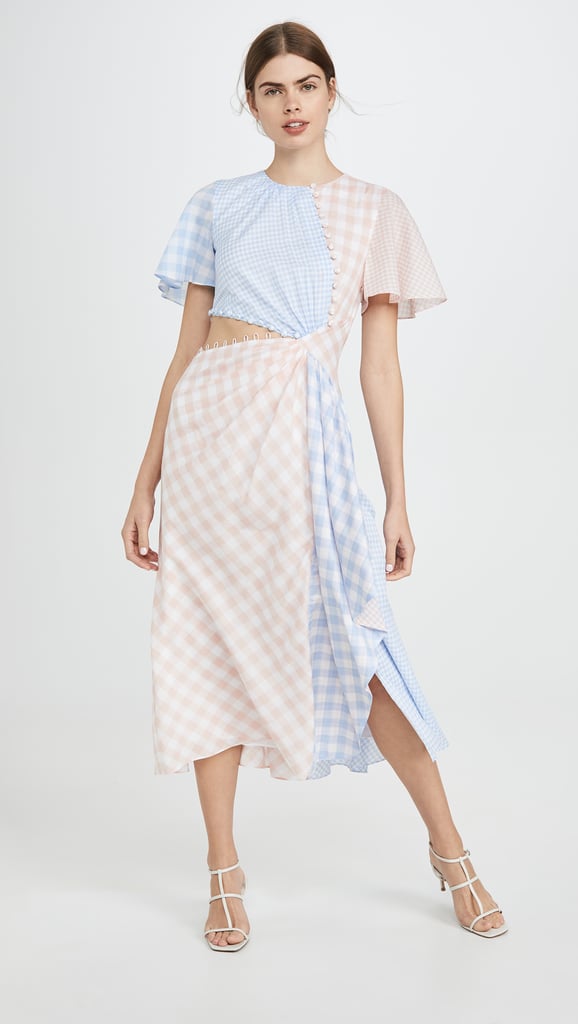 Prabal Gurung Gingham w/ CascAde and Cutout Detail