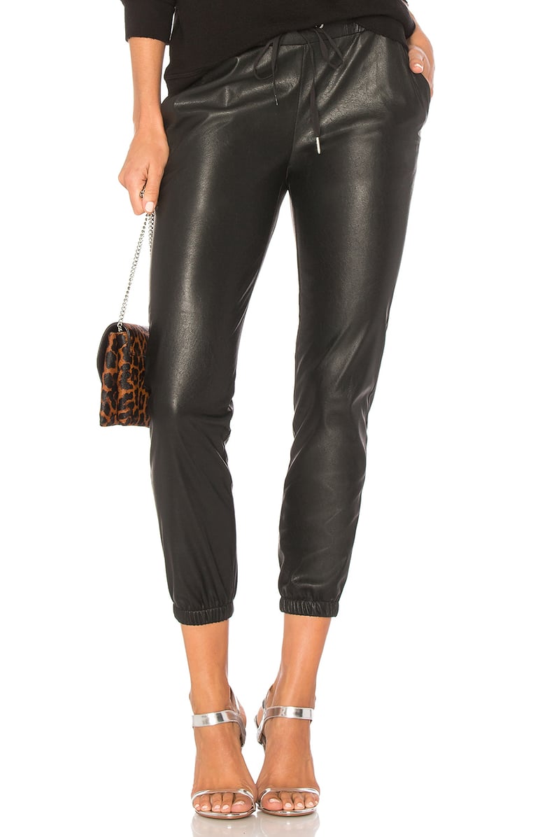 N:philanthropy Scarlett Leather Jogger in Black Cat