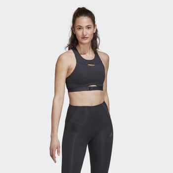 adidas Women's Size S Gray DRST AIQ1 Sports Bra - Medium Impact $65 NWT  FK2285