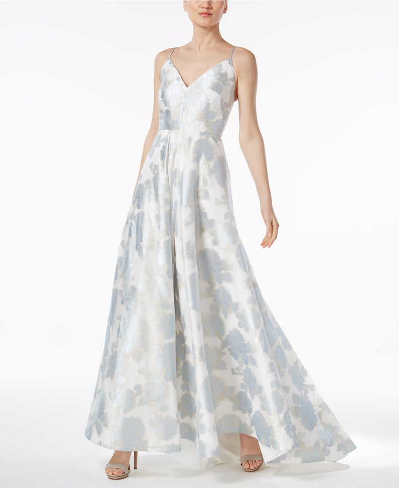Calvin Klein Floral-Print A-Line Gown