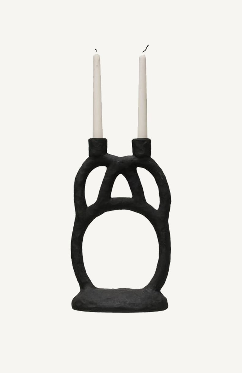 Effortless Composition Black Candle Holder