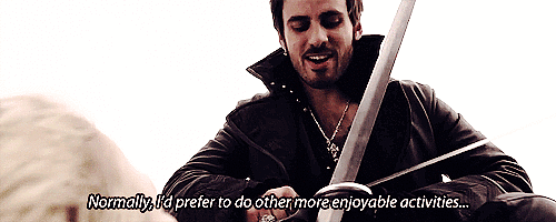 But what's way more awesome is how much Hook flirts with her.