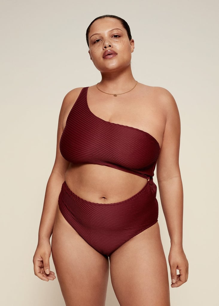 Mango Asymmetrical Swimsuit With Wide Straps