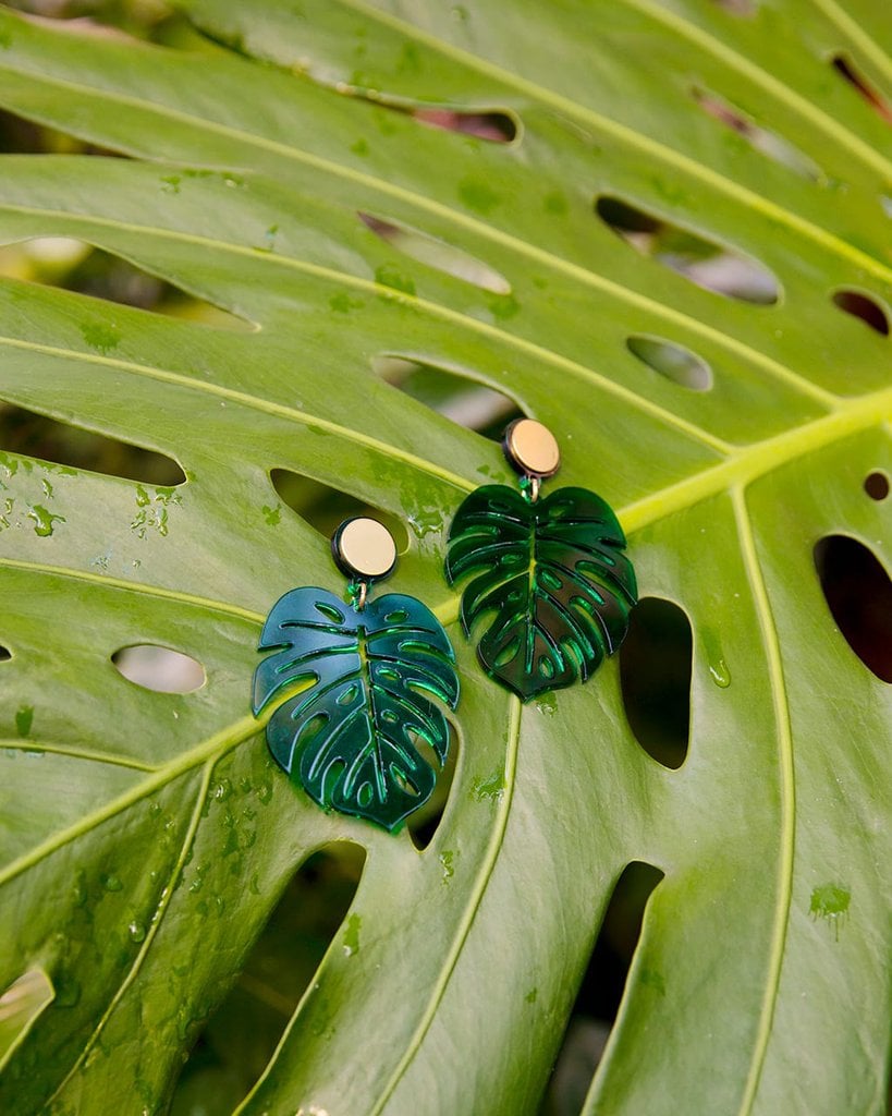 Monstera Leaf Earrings