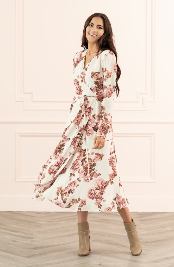 Rachel Parcell Long-Sleeved Wrap Midi Dress