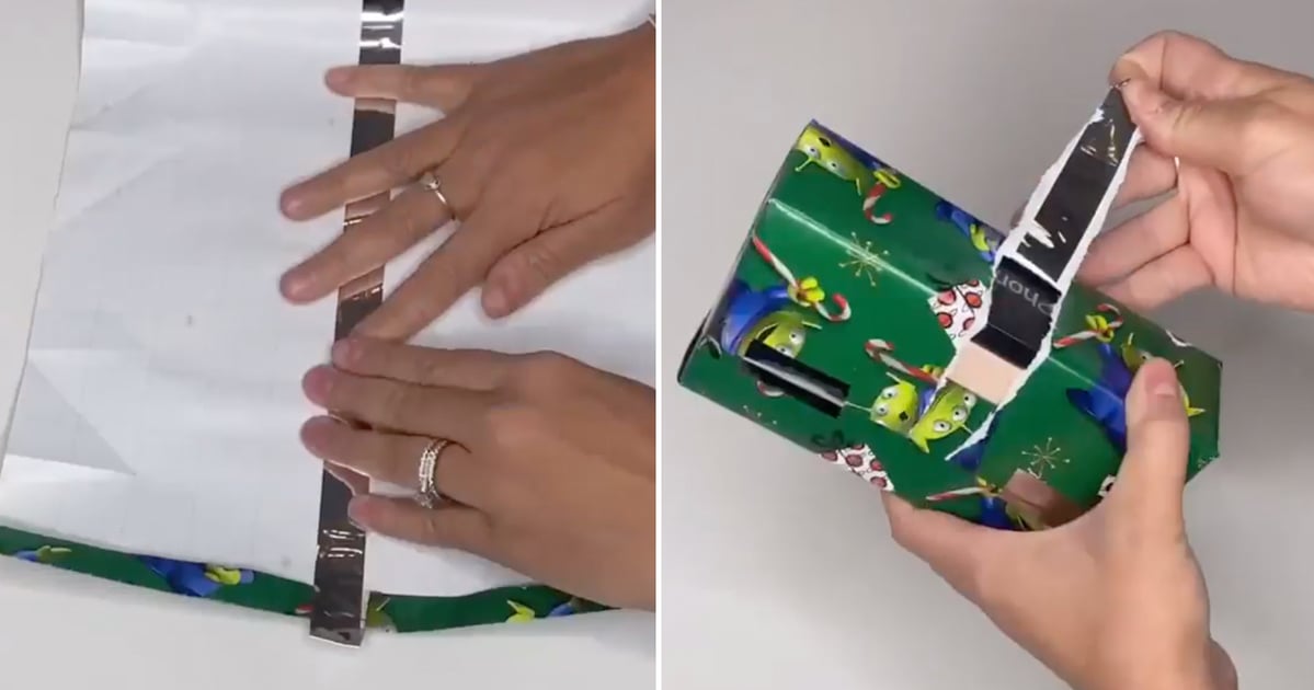 WrappingPaper Hack Using Tape Video POPSUGAR Smart Living