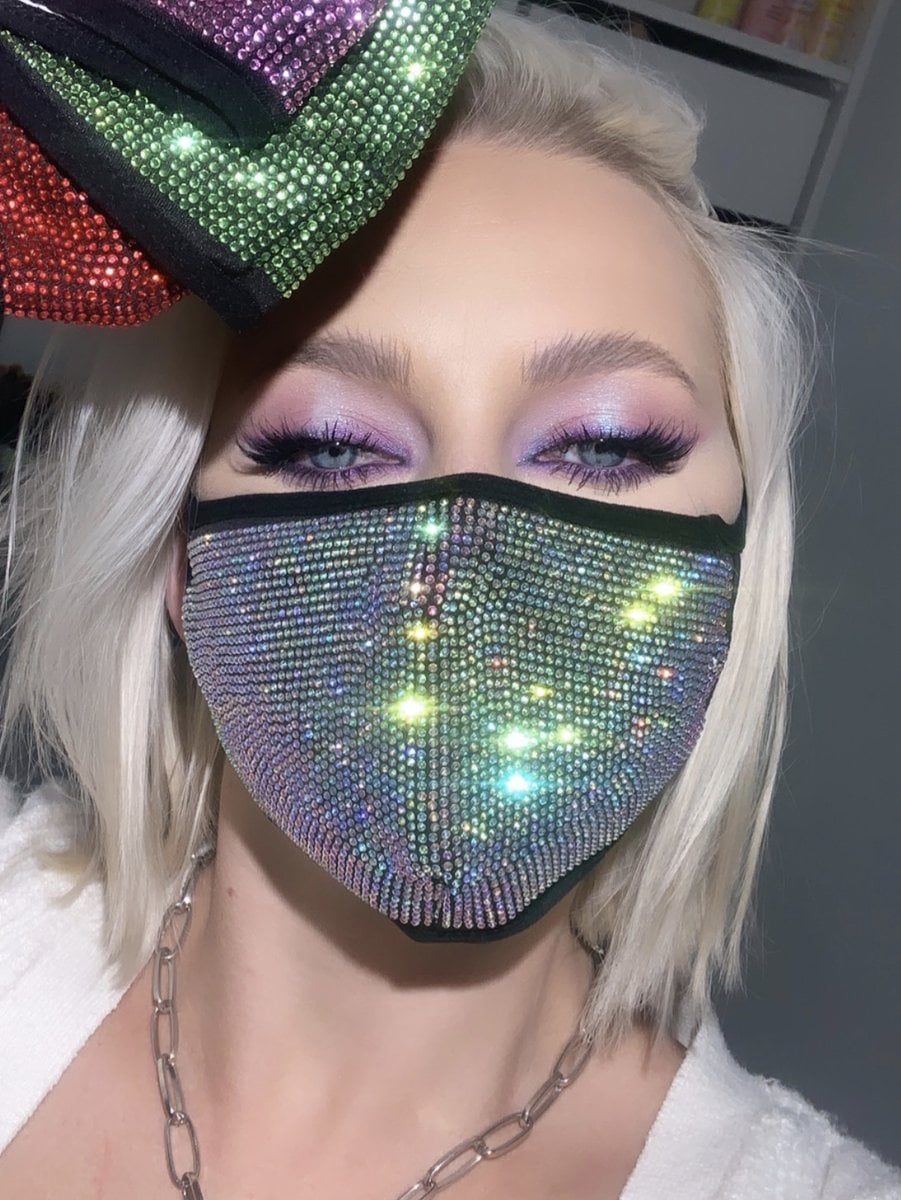 Glat undertøj kjole Shop Ariana Grande's Rhinestone Face Mask From Get Stonned | POPSUGAR  Fashion