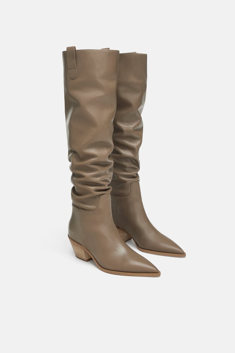 Zara Flat Leather Boot
