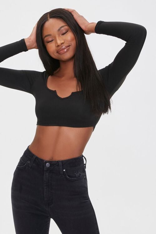 Forever 21 Split-Neck Crop Top