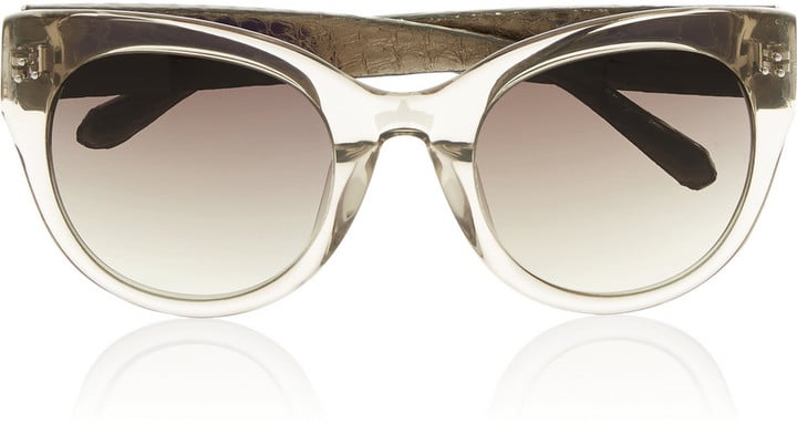 Linda Farrow Cat-Eye Acetate and Watersnake Sunglasses ($645)