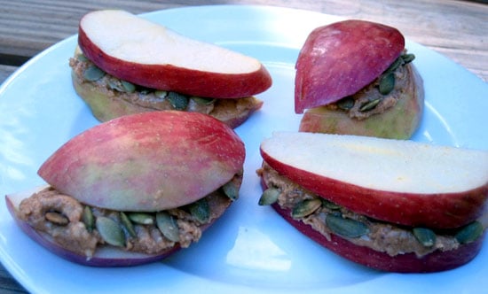 Apple, Peanut Butter, and Pumpkin Seed Stacks