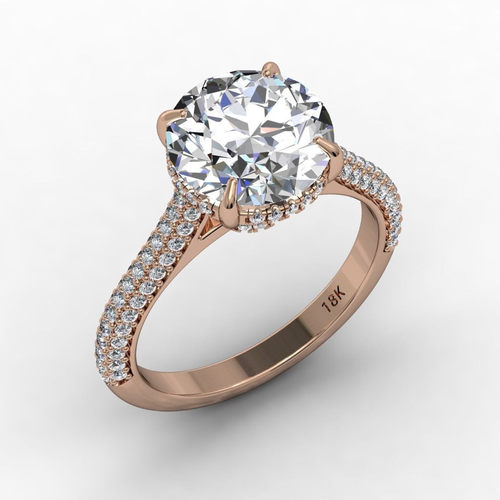 18k Rose Gold Diamond Engagement Ring