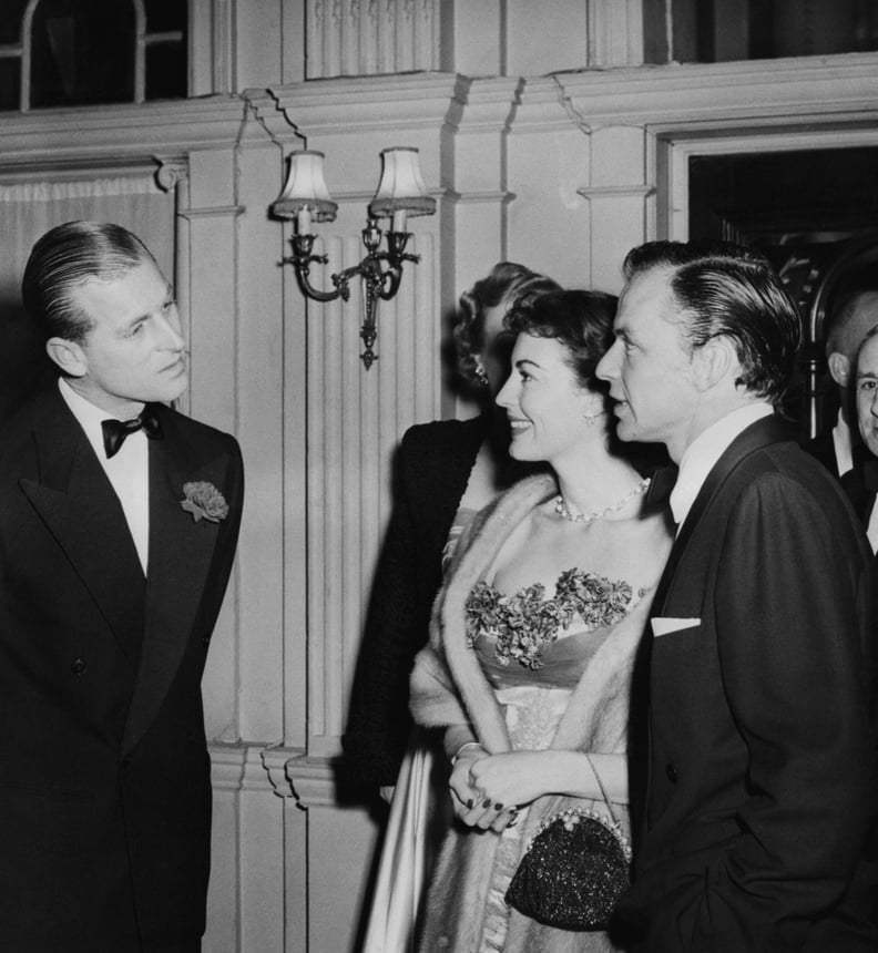 Greeting Frank Sinatra and Ava Gardner in 1951