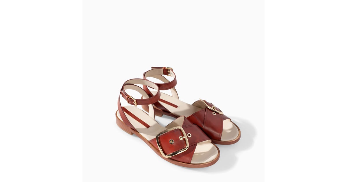 zara white leather sandals