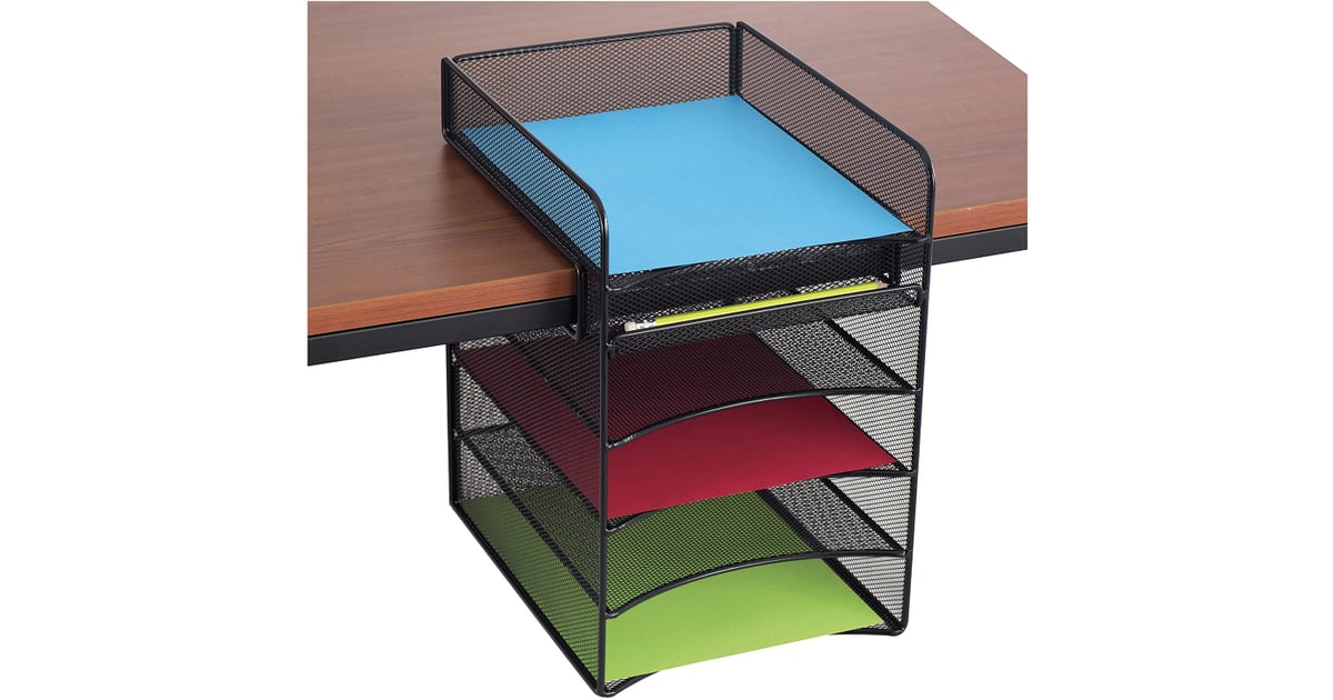Best Desk AddOn Safco Products Onyx Mesh 5Tray Underdesk Hanging