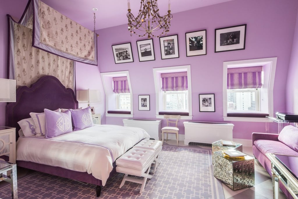 The whimsical lilac theme in this room seems straight out of a fairy tale.