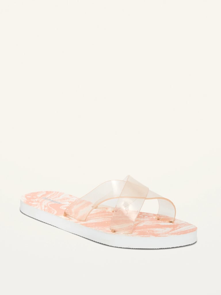 Jelly Crisscross-Strap Flip-Flop Sandals