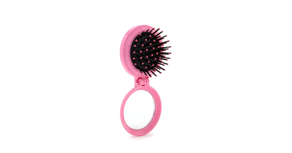 Compact Hair Brush and Mirror (3) Pink Travel Accessories POPSUGAR