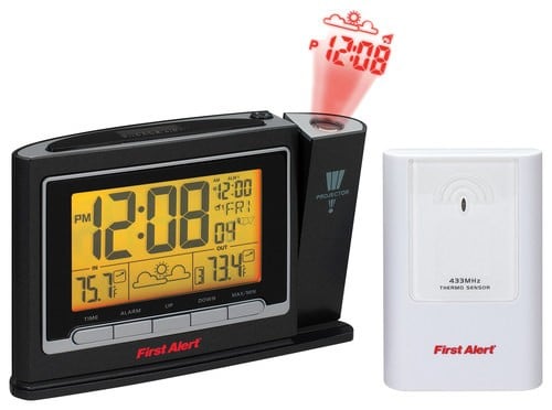 First Alert Radio-Controlled Weather Station Projection Clock