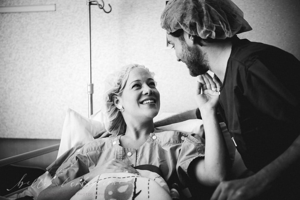 C-Section Mom Watching Baby's Birth