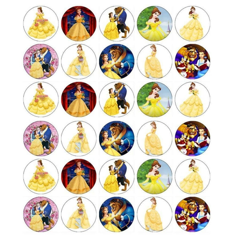 Beauty and the Beast Edible Cupcake Toppers