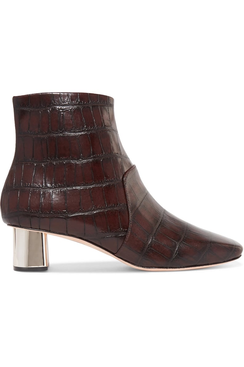 Nanushka Clarence Croc Effect Leather Ankle Boots