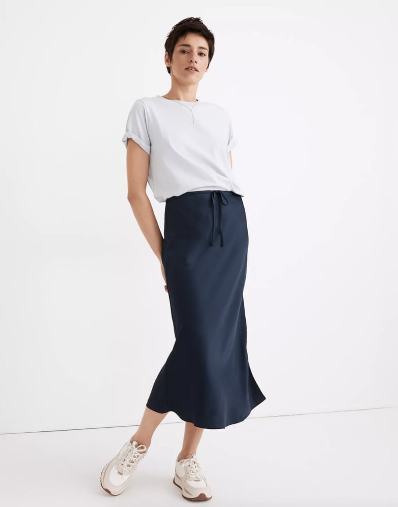 Madewell Drawstring Midi Slip Skirt