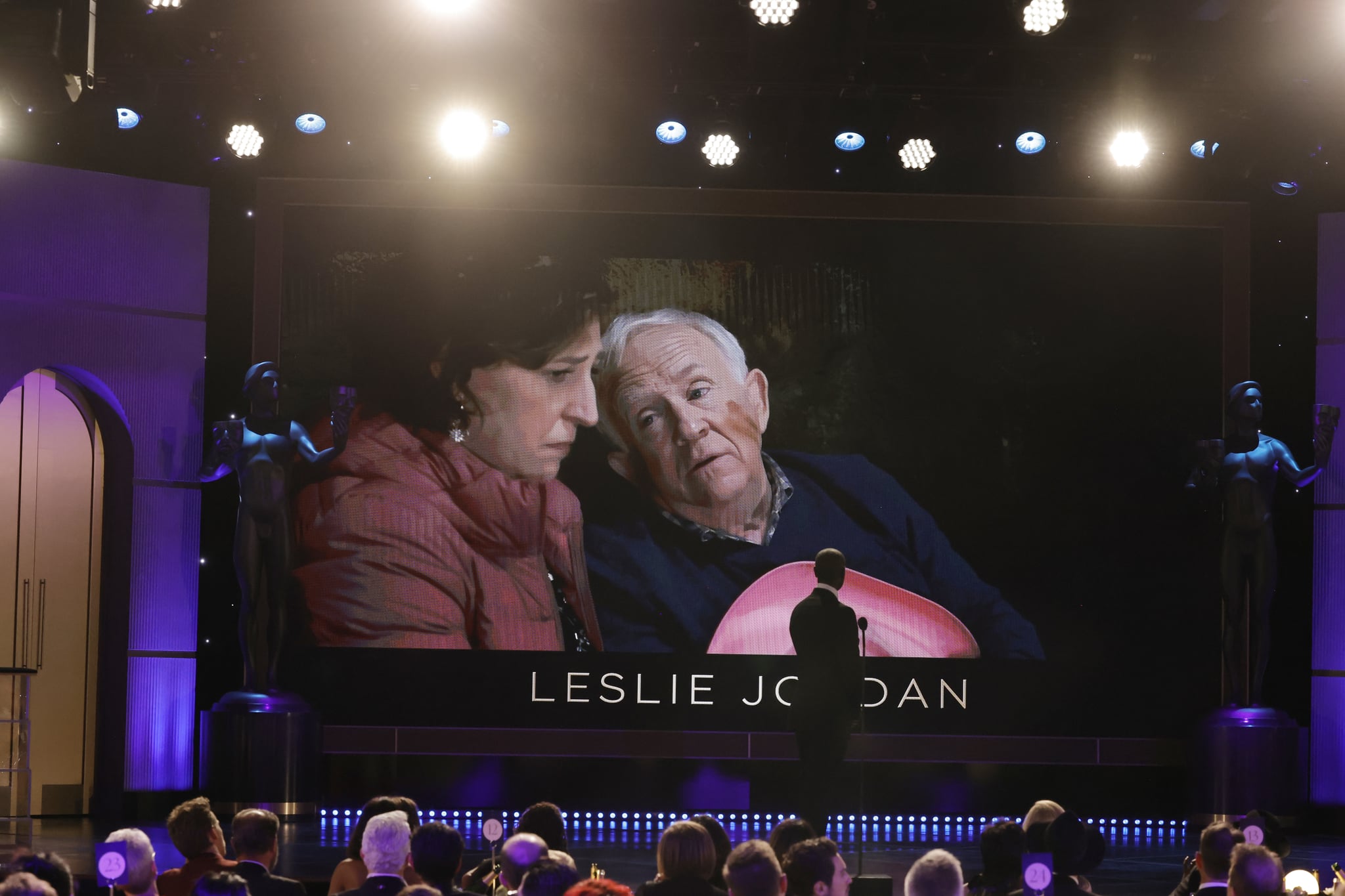 LOS ANGELES, CALIFORNIA - FEBRUARY 26: In Memorium is displayed onstage during the 29th Annual Screen Actors Guild Awards at Fairmont Century Plaza on February 26, 2023 in Los Angeles, California. (Photo by Kevin Winter/Getty Images)