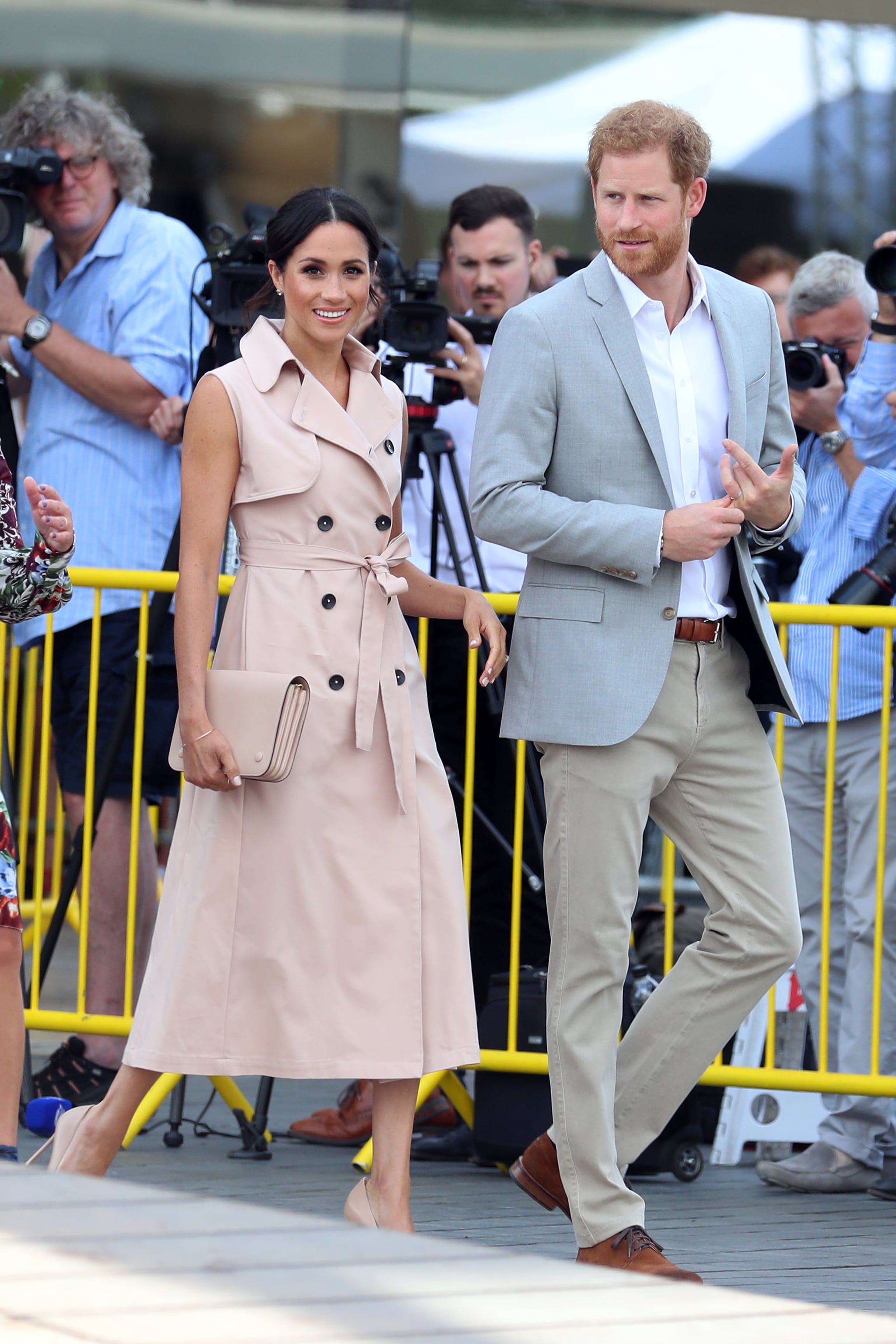 Meghan Markle s Pink Trench Dress House of Nonie POPSUGAR Fashion UK