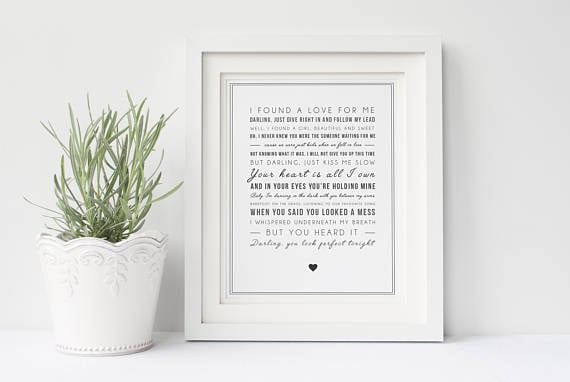 "Perfect" Song Lyrics Print