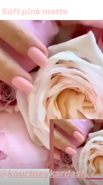 Kourtney Kardashian's Baby Pink Nail Polish Colour