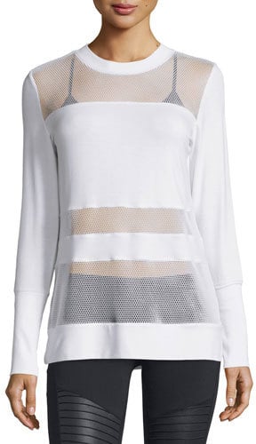 Alo Yoga Plank Mesh-Panel Long-Sleeve Top